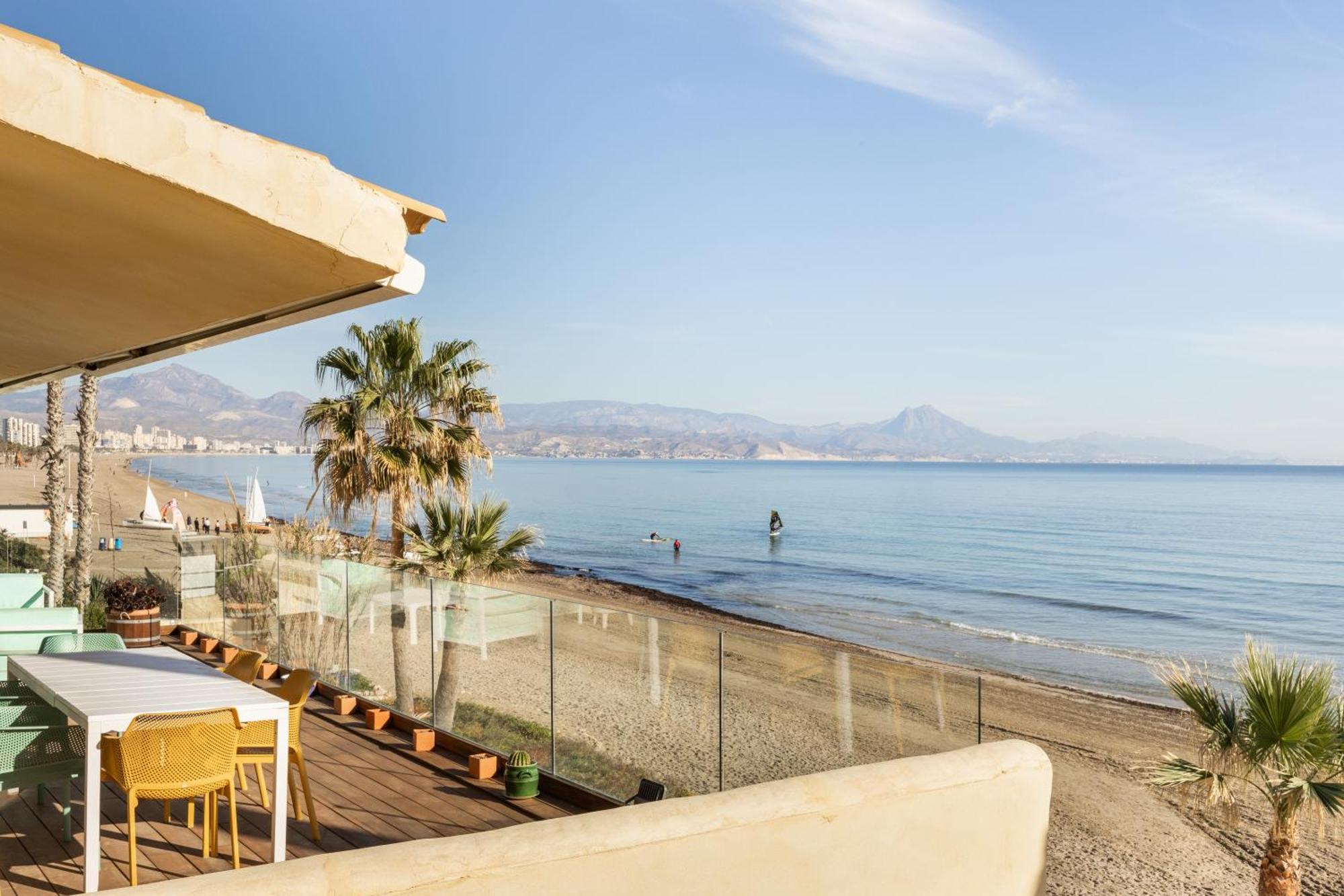 Maravilloso Apartamento Amanecer Cabo A Pie De Playa Y Mar En Chalet Roquetes 알리칸테 외부 사진